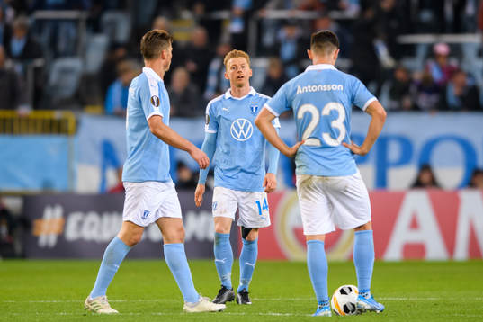 Anders Christiansen of Malmö FF looks dejected