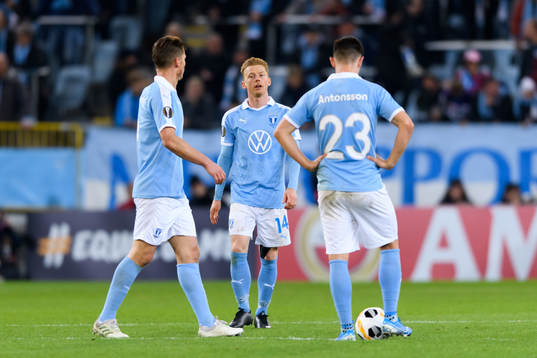 Anders Christiansen of Malmö FF looks dejected