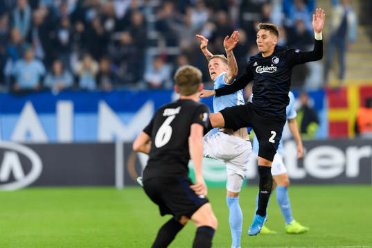 Sören Rieks of Malmö FF gets injured in a situation with