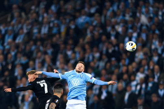 Viktor Fischer of FC Köpenhamn and Lasse Nielsen of Malmö