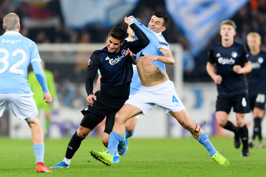 Pieros Sotiriou of FC Köpenhamn and Behrang Safari of