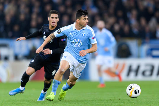 Pieros Sotiriou of FC Köpenhamn and Behrang Safari of