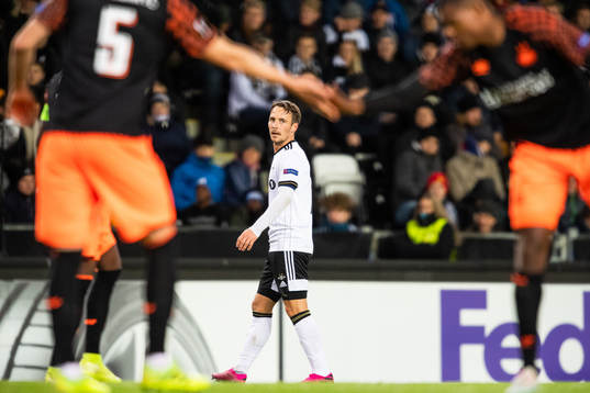Mike Jensen of Rosenborg looks dejected