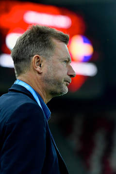 Peter Gerhardsson, head coach of Sweden, reacts