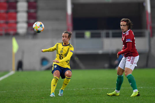 Julia Zigiotti Olme of Sweden vies against Dora Zeller of