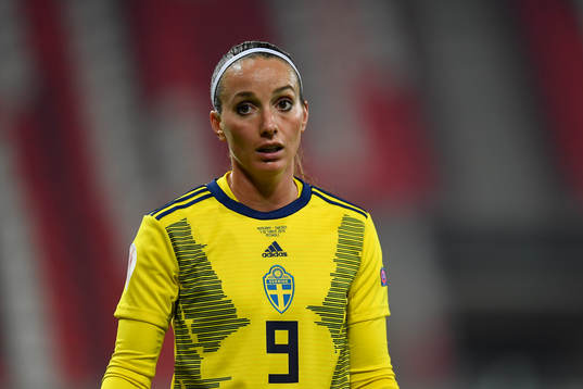 Kosovare Asllani of Sweden reacts