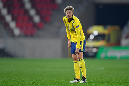 Lina Hurtig of Sweden reacts