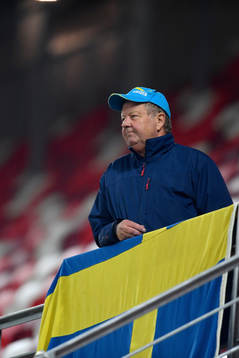 Supporter of Sweden reacts