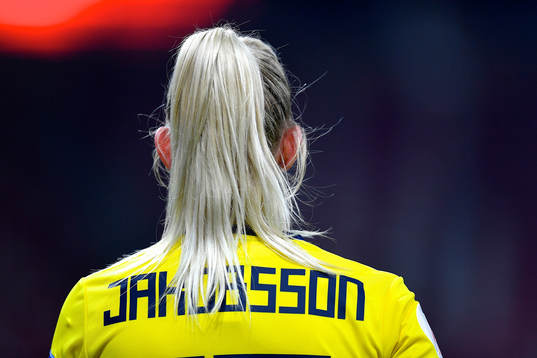 The back of Sofia Jakobsson of Sweden
