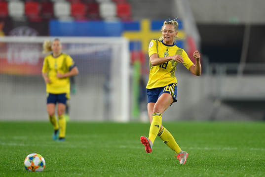 Fridolina Rolfo of Sweden reacts