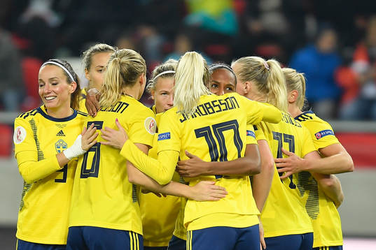 Kosovare Asllani, Hanna Glas, Madelen Janogy and Sofia