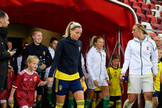 Linda Sembrant of Sweden enters the pitch