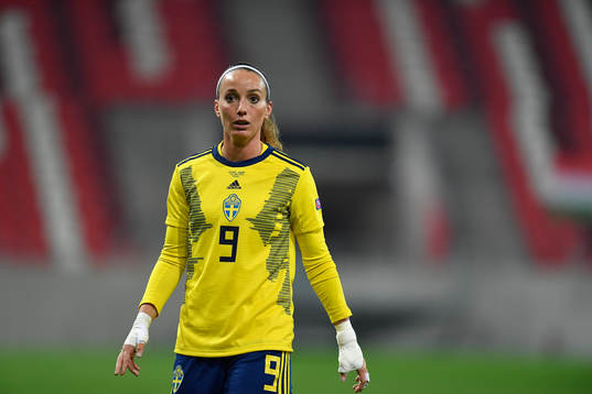 Kosovare Asllani of Sweden reacts
