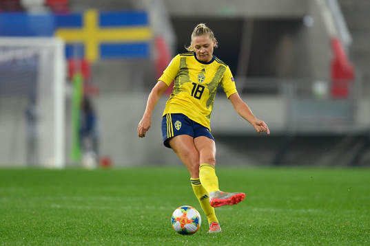 Fridolina Rolfo of Sweden reacts