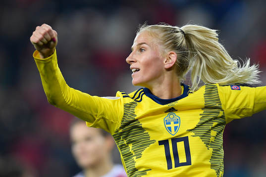 Sofia Jakobsson of Sweden celebrates