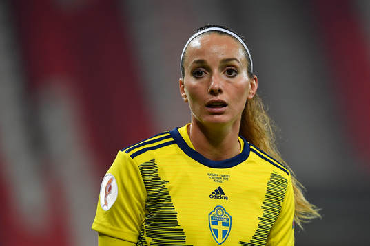 Kosovare Asllani of Sweden reacts