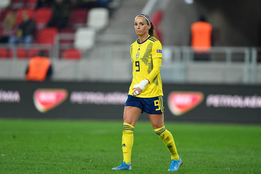 Kosovare Asllani of Sweden reacts