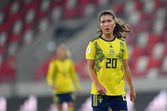 Loreta Kullashi of Sweden reacts