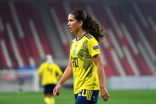 Loreta Kullashi of Sweden reacts