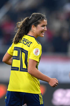 Loreta Kullashi of Sweden celebrates