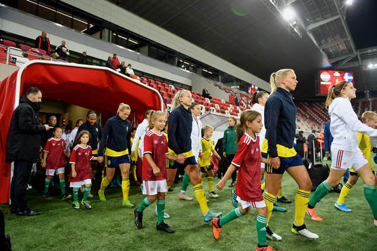 Magdalena Eriksson, Linda Sembrant and Jonna Andersson of