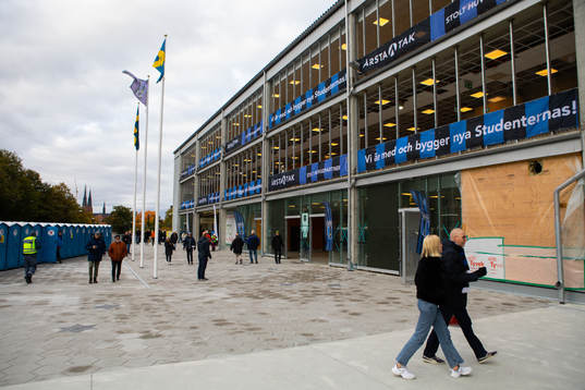 Exteriör vy av Studenternas innan fotbollsmatchen i