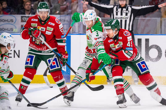 Rögles Daniel Bertov och Frölundas Rhett Rakhshani