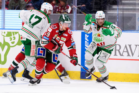 Frölundas Simon Hjalmarsson och Rögles Simon Ryfors
