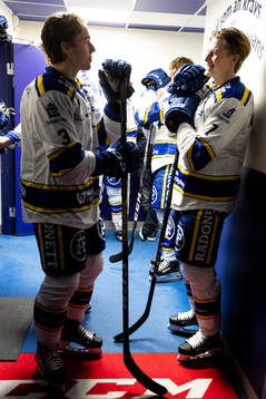Leksands August Berg och Lucas Nordsäter  innan