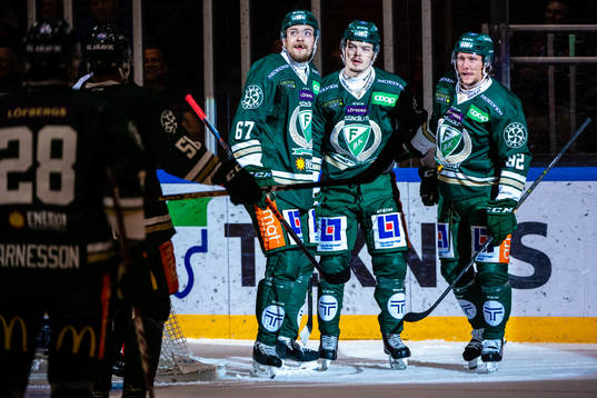 Färjestads Jamo Kärki, Ville Leskinen och Jesper Olofsson