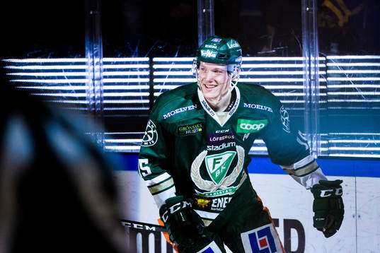 Färjestads Gustav Rydahl jublar