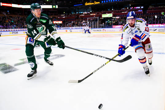 Färjestads Victor Ejdsell och Oskarshamns Gustaf Franzén