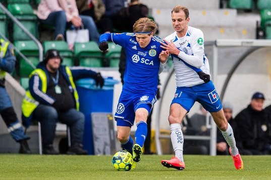 Sundsvalls Oliver Berg och IFK Norrköpings Lars Krogh