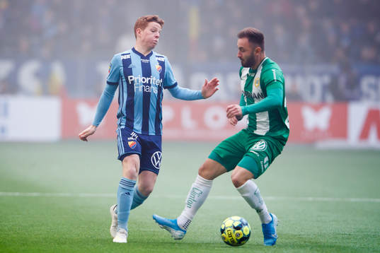 Djurgårdens Aslak Witry och Hammarbys Muamer Tanković