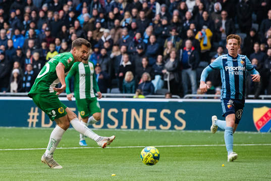 Hammarbys Alexander Kacaniklic skjuter 0-2 för Hammarby