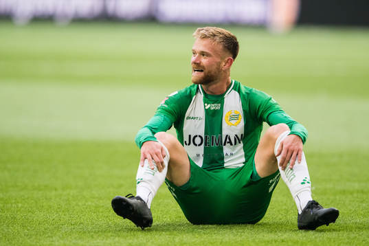 Hammarbys Dennis Widgren jublar