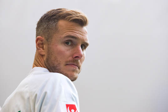 Hammarbys Richard Magyar innan fotbollsmatchen i