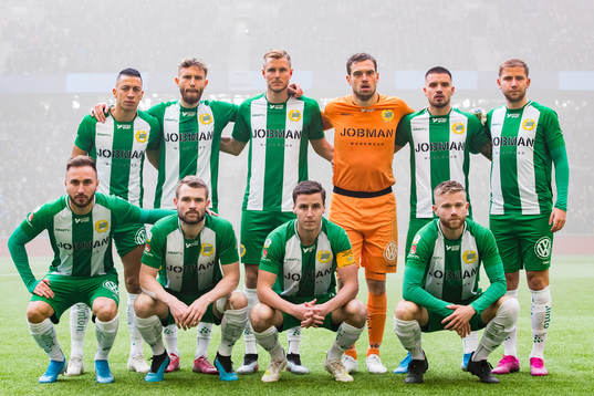 Hammarbys startelva innan fotbollsmatchen i Allsvenskan