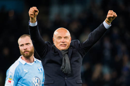 Malmö FFs tränare Uwe Rösler jublar