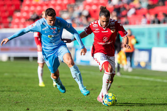 Kalmars Alexander Jakobsen och AFC Eskilstunas Adnan Kojic