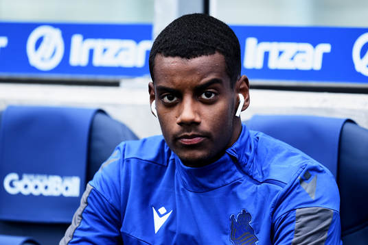 Alexander Isak of Real Sociedad looks