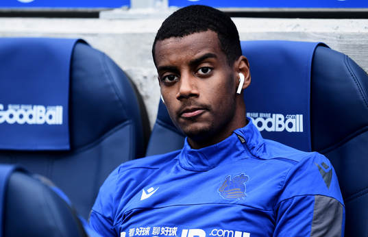 Alexander Isak of Real Sociedad looks