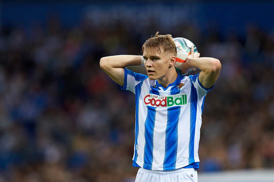 Martin Ødegaard of Real Sociedad react of Getafe CF