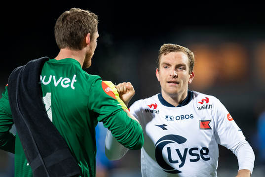 Goalkeeper Iven Austbø and Kristoffer Løkberg of Viking