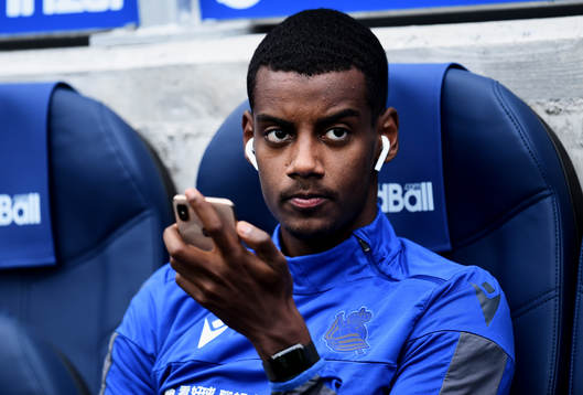 Alexander Isak of Real Sociedad looks