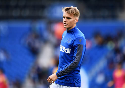 Martin Odegaard of Real Sociedad  warms up