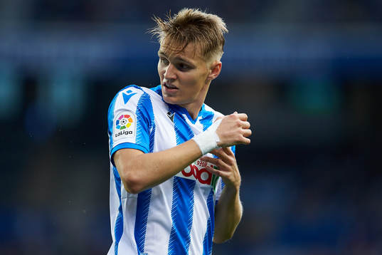 Martin Ødegaard of Real Sociedad react of Getafe CF