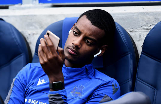 Alexander Isak of Real Sociedad looks