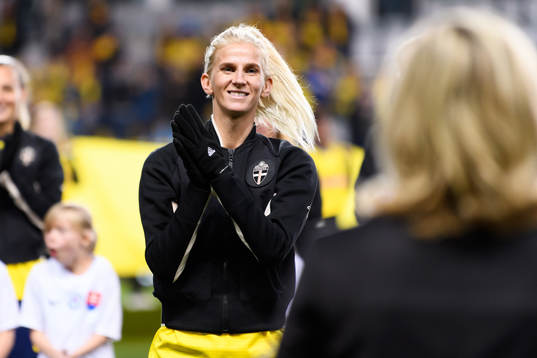 Sofia Jakobsson is recognized for playing her 100th