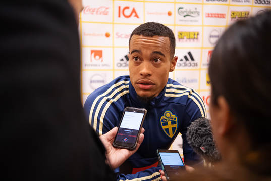 Robin Quaison of the Swedish national football team is